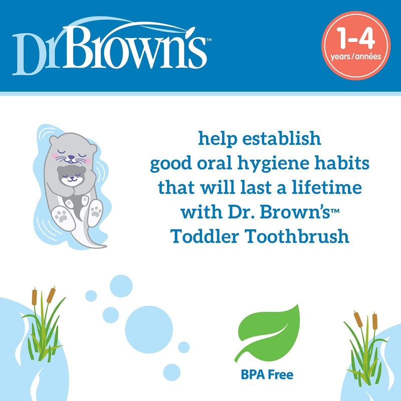 Dr Brown's - Toddler Toothbrush, Otter, Gray, 1 - Pack Mother & Baby