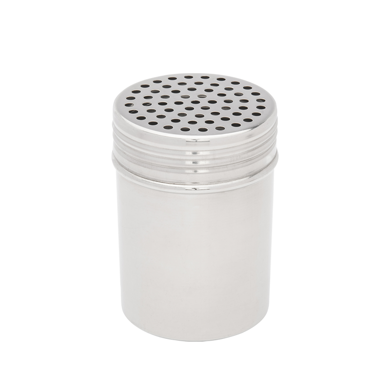Browne - Dredge - No Handle (Large Hole 3.9 mm) - 12 oz / 355 mL - D - 2.75" / 7 cm - Stainless Steel - H - 3.88" / 9.9 cm - Stainless Steel