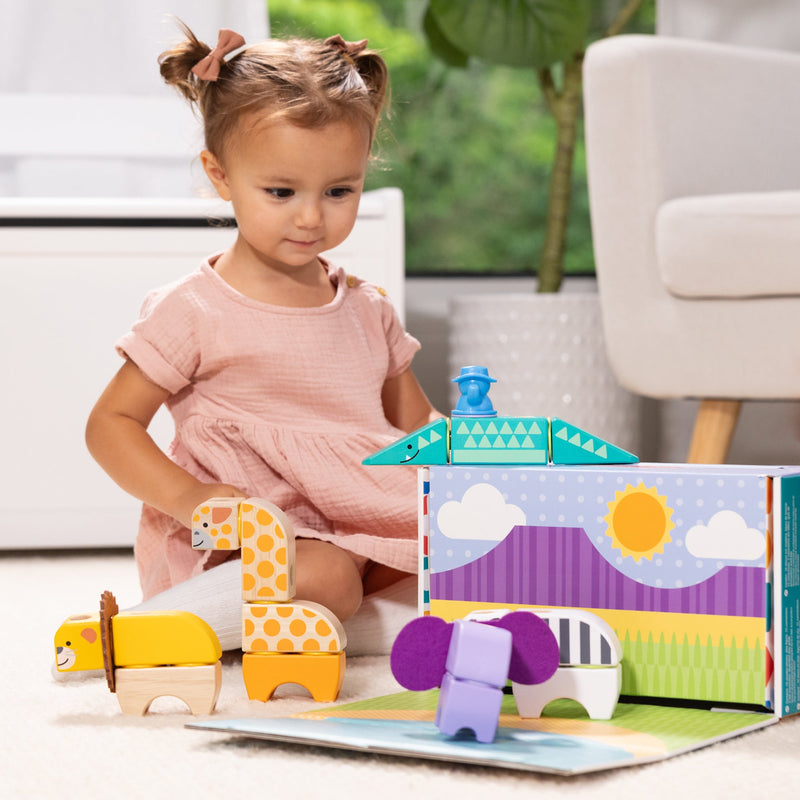 Melissa & Doug - Blockables Safari Play Set - in use during play
