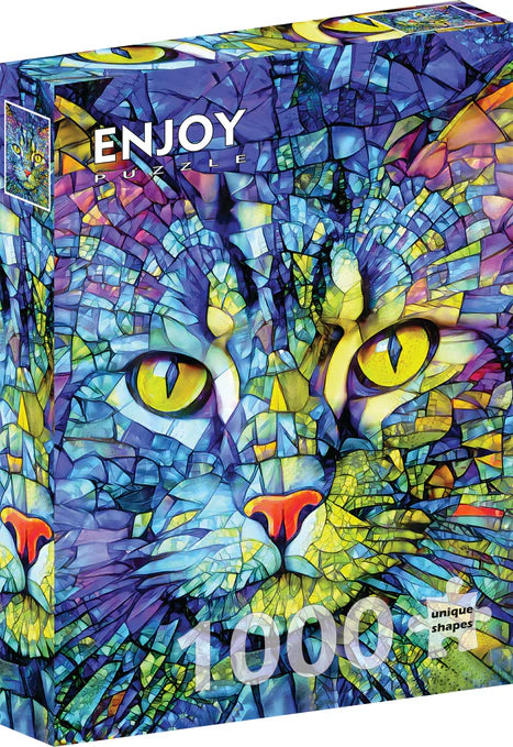 ENJOY - 1000 Piece Puzzle - Fiona the Stained Glass Cat
