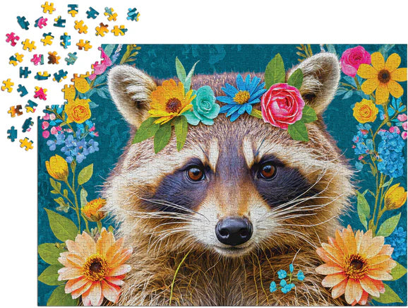ENJOY - 1000 Piece Puzzle - Floral Raccoon