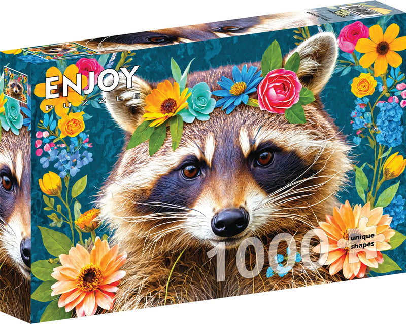 ENJOY - 1000 Piece Puzzle - Floral Raccoon