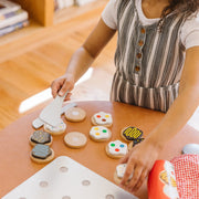 Melissa & Doug - Slice & Bake Cookie Set - Wooden Play Food - in use during play