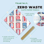 EARTHLY CO - Reusable Paper Towel 10 - PK Sardine social Home & Kitchen