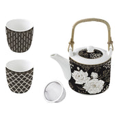 Easy Life - ART DECO & FLOWERS - 4 - piece Tea Set Home & Kitchen