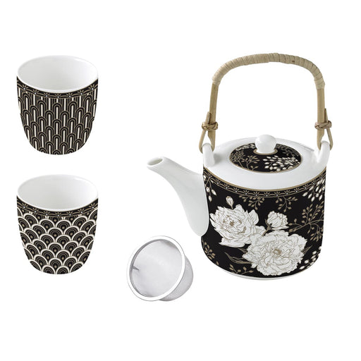 Easy Life - ART DECO & FLOWERS - 4 - piece Tea Set Home & Kitchen