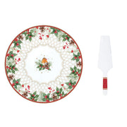 Easy Life - CHRISTMAS BERRIES - Cake Plate with Server | 32 cm / 12.6 in Home & Kitchen