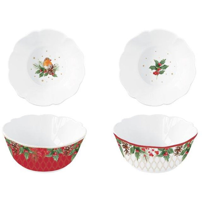 Easy Life - CHRISTMAS BERRIES - Set of 2 Bowls | 14 cm / 5.5 in Home & Kitchen