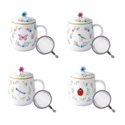 Easy Life - FANCY GARDEN - Infuser Mug - Assorted Patterns | 450 ml / 15 oz Home & Kitchen