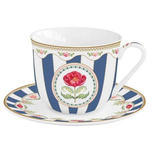 Easy Life - FLOWERY - Cup & Saucer | 370 ml / 12.5 oz Home & Kitchen
