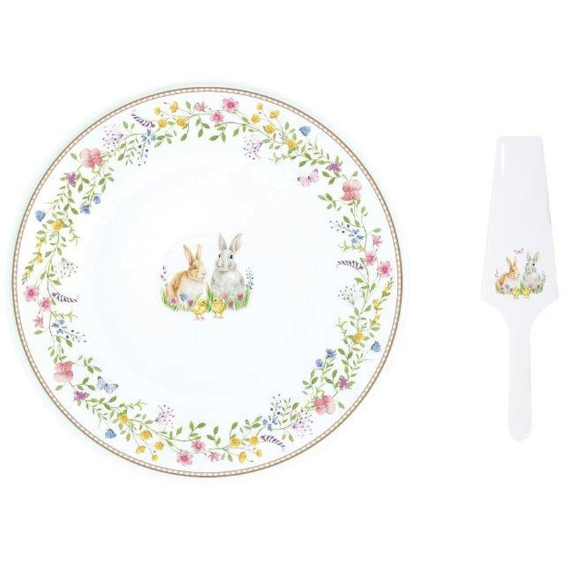 Easy Life - HAPPY EASTER - Cake Plate with Server | 32 cm / 12.6 in Home & Kitchen