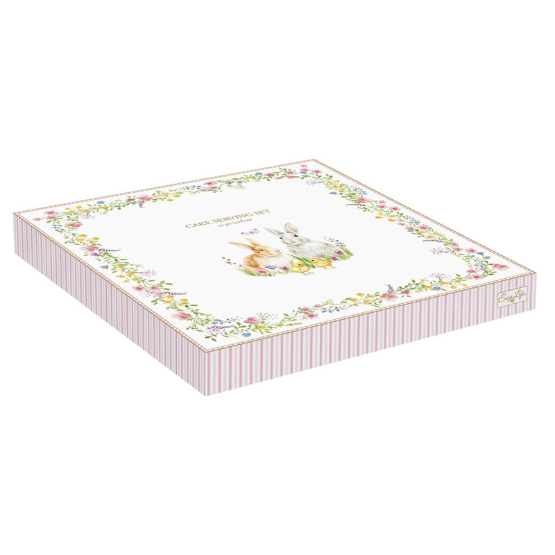 Easy Life - HAPPY EASTER - Cake Plate with Server | 32 cm / 12.6 in Home & Kitchen