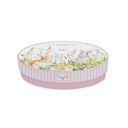 Easy Life - HAPPY EASTER - Dessert Plate - Set of 4 | 19 cm / 7.5 in Home & Kitchen