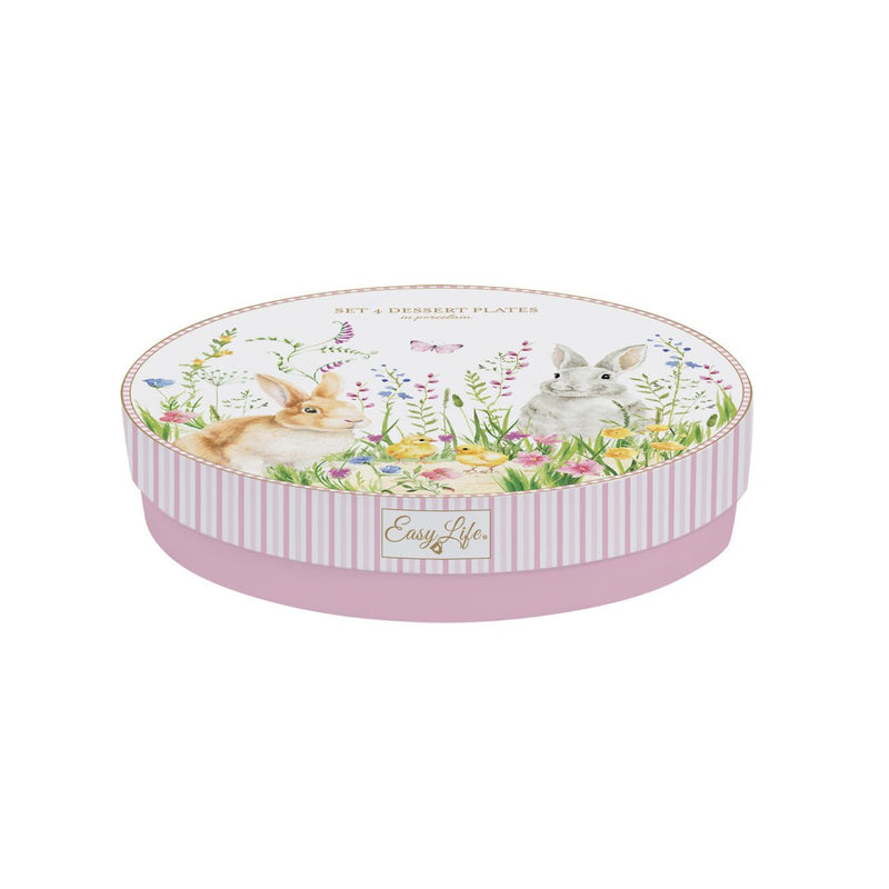 Easy Life - HAPPY EASTER - Dessert Plate - Set of 4 | 19 cm / 7.5 in Home & Kitchen