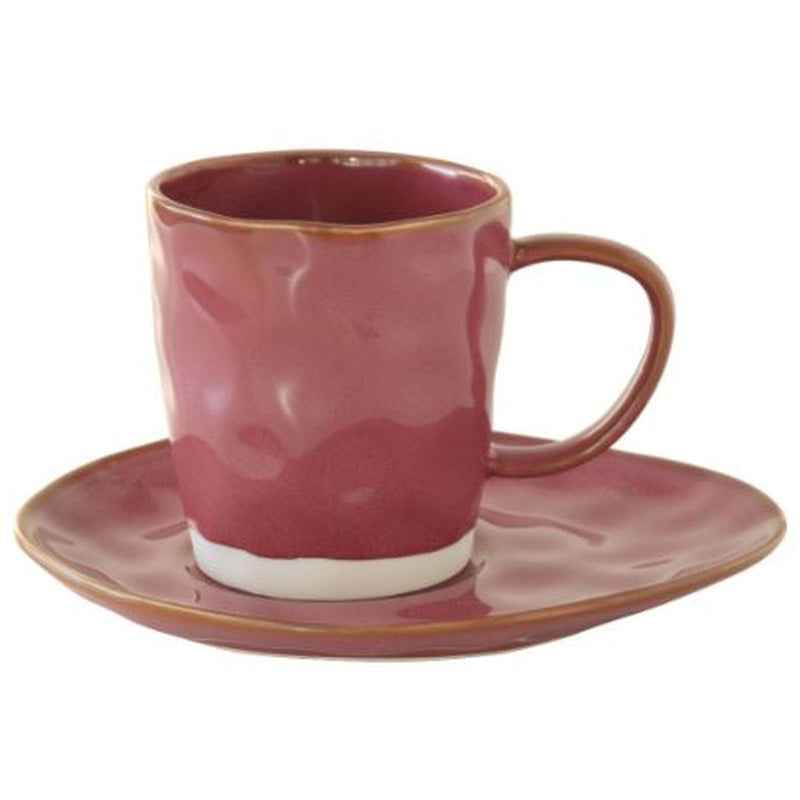 Easy Life - INTERIORS - Espresso Cup & Saucer - Burgundy | 120 ml Home & Kitchen