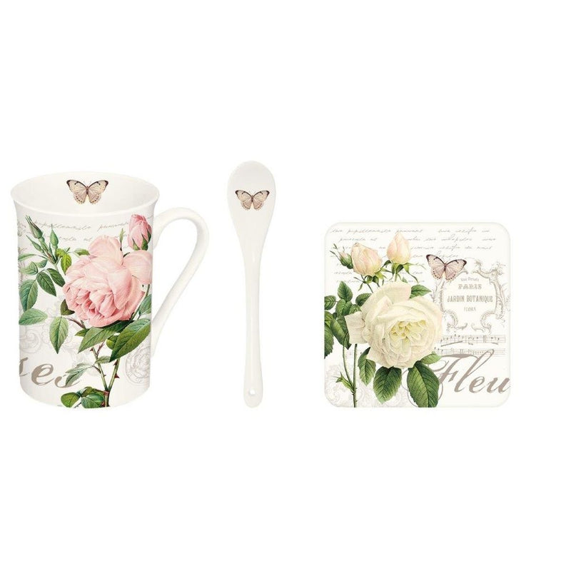 Easy Life - JARDIN BOTANIQUE - Mug - with Spoon & Cork Coaster Home & Kitchen