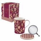 Easy Life - MAGIE D'ORIENT - Infuser Mug | 350 ml / 12 oz Home & Kitchen Burgundy