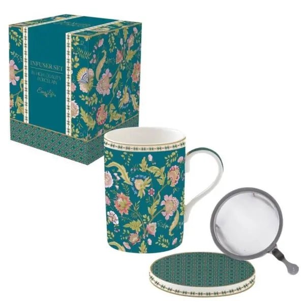 Easy Life - MAGIE D'ORIENT - Infuser Mug | 350 ml / 12 oz Home & Kitchen Burgundy