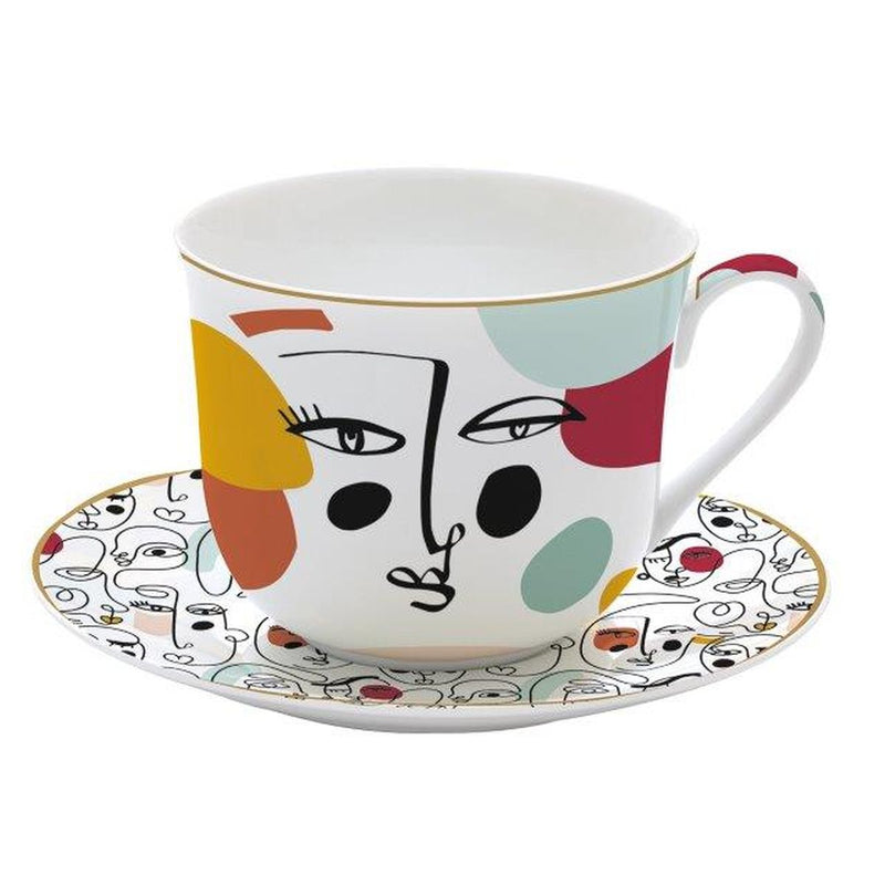 Easy Life - MODERNISM - Breakfast Cup & Saucer - (cup) | 400 ml / 13.5 oz Home & Kitchen