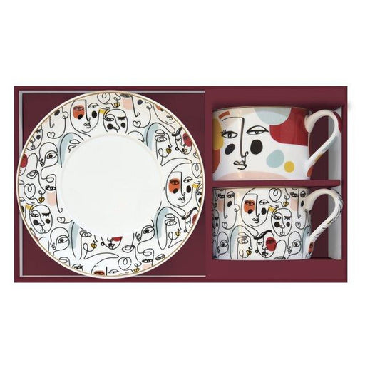 Easy Life - MODERNISM - Cups & Saucer Set of 2 | 240 ml / 8 oz Home & Kitchen