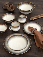 Easy Life - NUANCES - Side Plate | Ceramic Tableware Collection, Elegant Serving Plate Home & Kitchen Brown