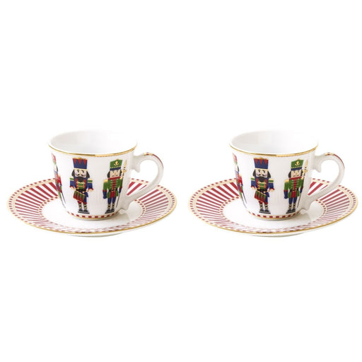 Easy Life - NUTCRACKER - Espresso Cup & Saucer - Set of 2 | 80 ml / 2.7 oz Home & Kitchen