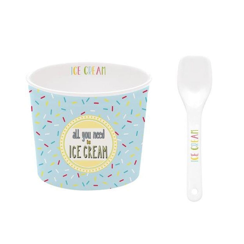Easy Life - ON FLEEK - Ice Cream Bowl - with Spoon Blue Home & Kitchen