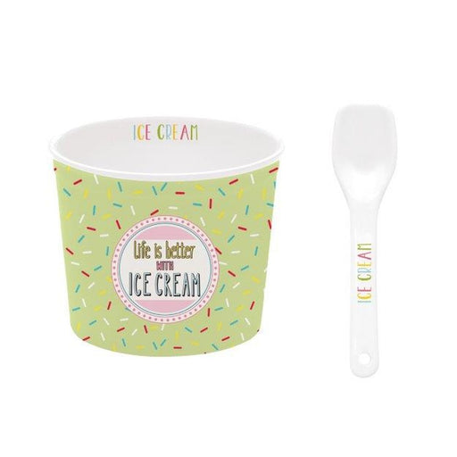 Easy Life - ON FLEEK - Ice Cream Bowl - with Spoon Green Home & Kitchen