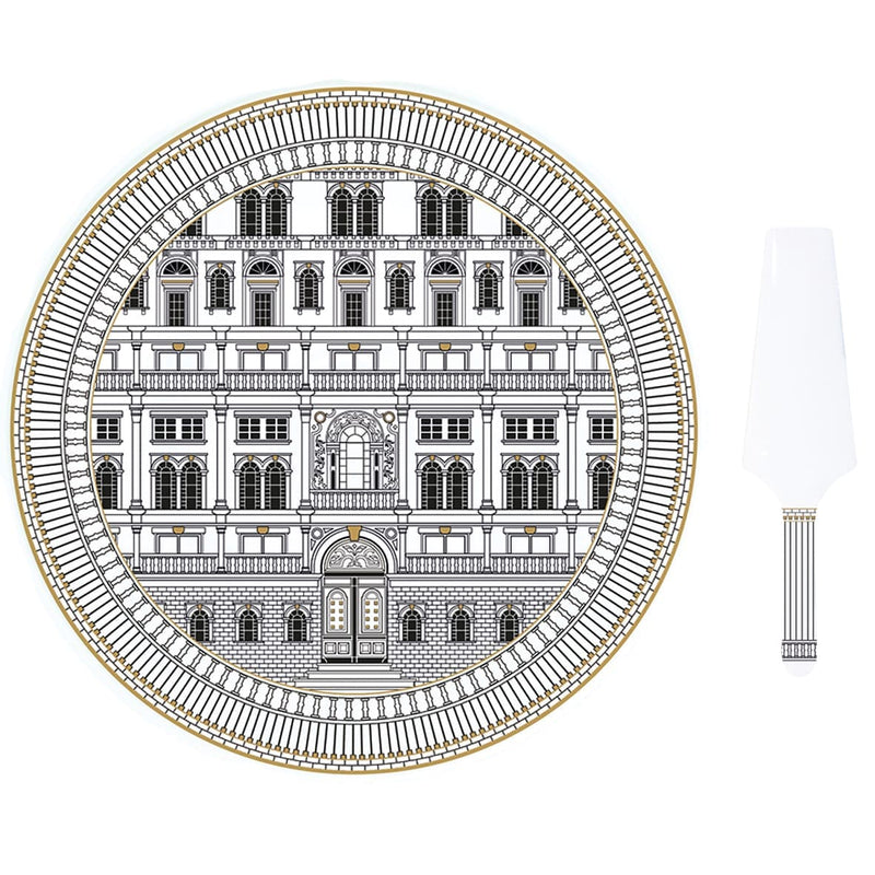 Easy Life - PALAZZO - Cake Plate with Server - (Plate) | 32 cm / 12.6 in Home & Kitchen