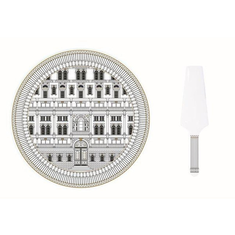 Easy Life - PALAZZO - Cake Plate with Server - (Plate) | 32 cm / 12.6 in Home & Kitchen