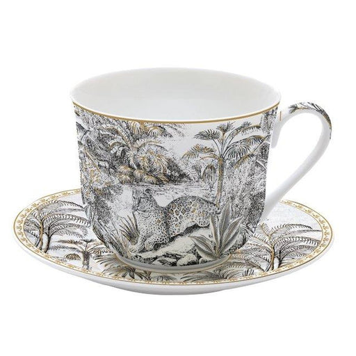 Easy Life - RETRO JUNGLE - Breakfast Cup & Saucer | 400 ml / 13.5 oz Home & Kitchen