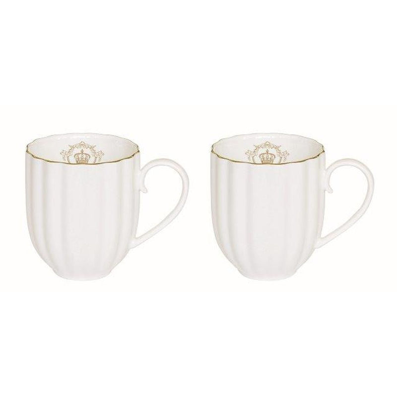 Easy Life - ROYALE - Set of 2 White Mugs | 300 ml Home & Kitchen