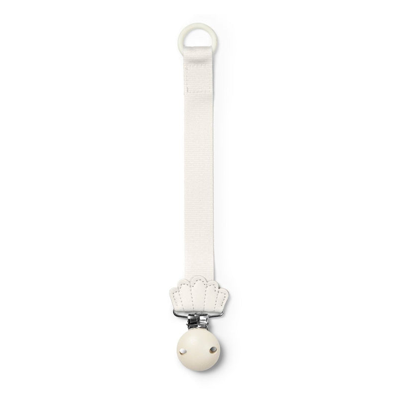 Elodie - Pacifier Clip Wood Vanilla White Mother & Baby