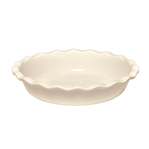 Emile Henry ceramic pie dish in Clay White, 10.2 inches
