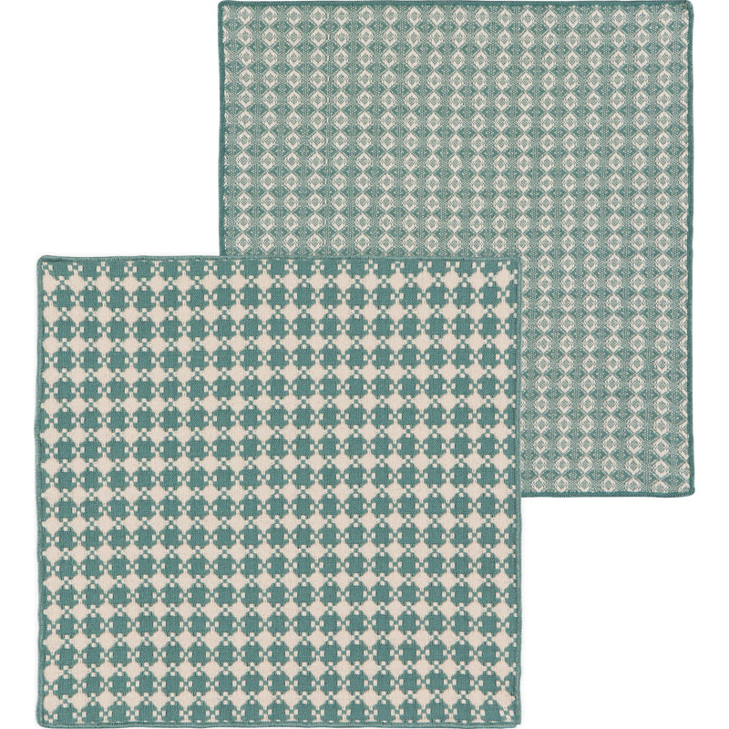 Heirloom - Set/2 Dishcloth Facet Lagoon