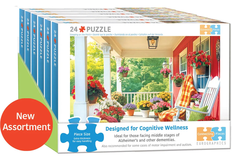 Eurographics - Connecting Pieces - 24 pcs 6 pack Assortment Cognitive Puzzles