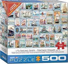Eurographics - Sailing Ships Vintage Stamps (500 Pc Puzzle)