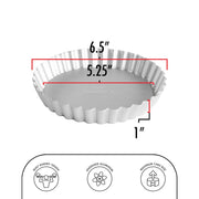 FAT DADDIOS - Tart Pan Fluted Removable Bttm Ø6.5x1" Home & Kitchen