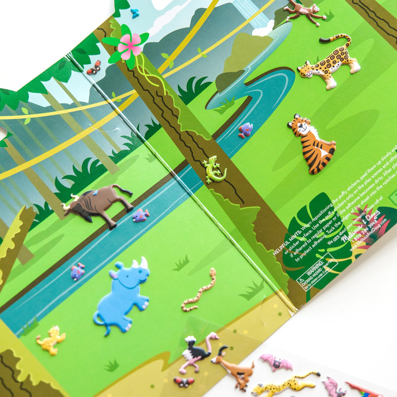 Melissa & Doug - Reusable Puffy Stickers - Safari - in use during play