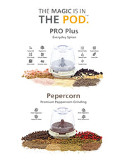 Finamill - Grinder with 2 Pods (ProPlus & Peppercorn), Battery Operated Home & Kitchen Stone