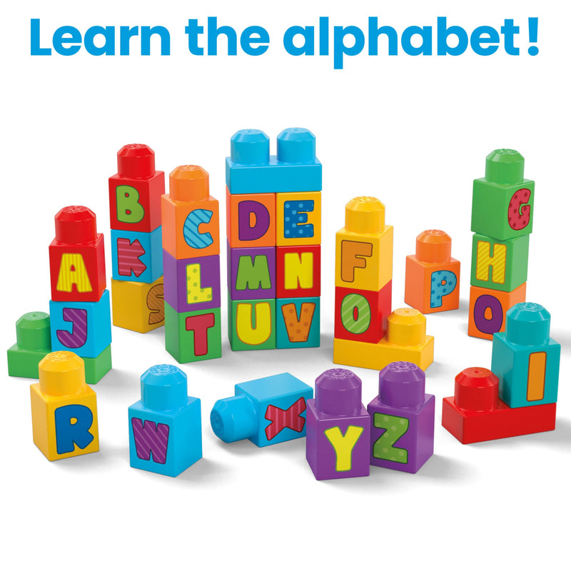 MEGA BLOKS ABC Building Bag 30-Piece Set (HRR60) — alphabet building ideas