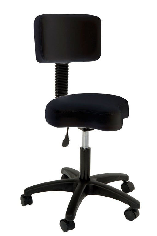 Futura - Black Deluxe Ergo Stool With Backrest Furniture