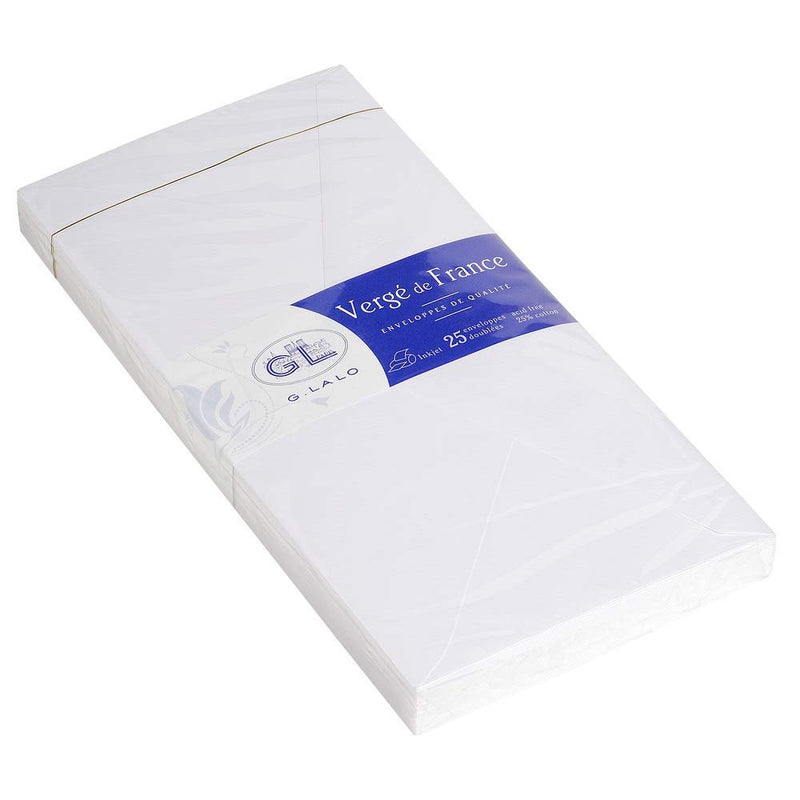 G. Lalo - Vergé 25 Envelopes 4½X8¾ Extra White Office Supplies