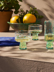 LSA - Sea Glass - Cocktail Saucers (Set of 2) | 250 mL - Sea Greens - detail or setting view