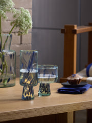 LSA - Sea Glass - Cocktail Saucers (Set of 2) | 250 mL - Ocean Blues - detail or setting view