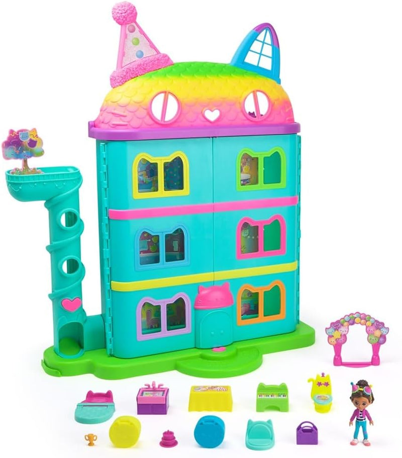 Gabby’s Dollhouse - Purrfect Party Dollhouse Playset in Rainbow Look Toys & Games