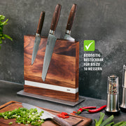 Gefu - Magnetic Knife Block Walnut/Stainless ENNO Home & Kitchen