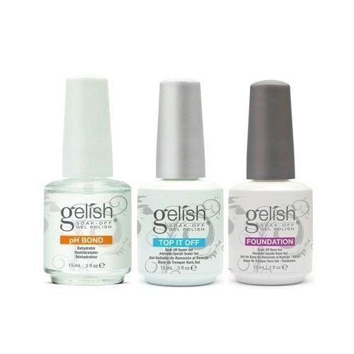 Gelish Polygel - Gelish Trio Harmony Foundation Base, Top It Off And Ph Bond Beauty & Personal Care