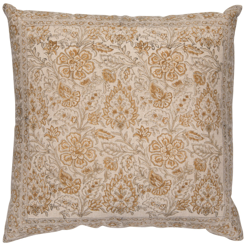 Danica Heirloom - Celosia Block Print Pillow | 18 x 18 in / 45.7 x 45.7 cm