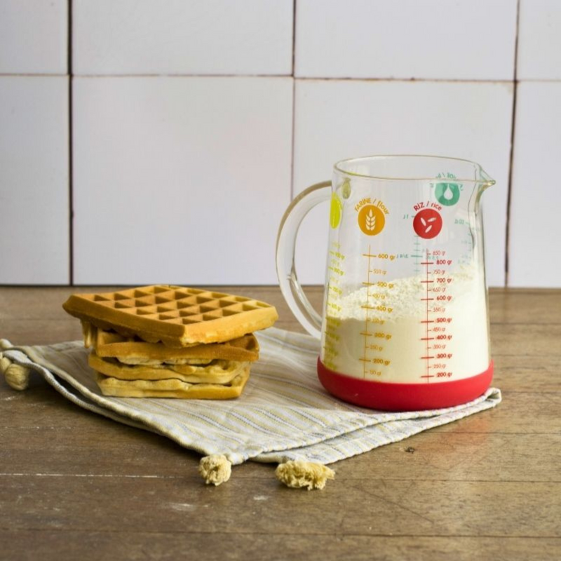 Pebbly - Measuring Jug 1000ml/34oz Red Metric & Imperial